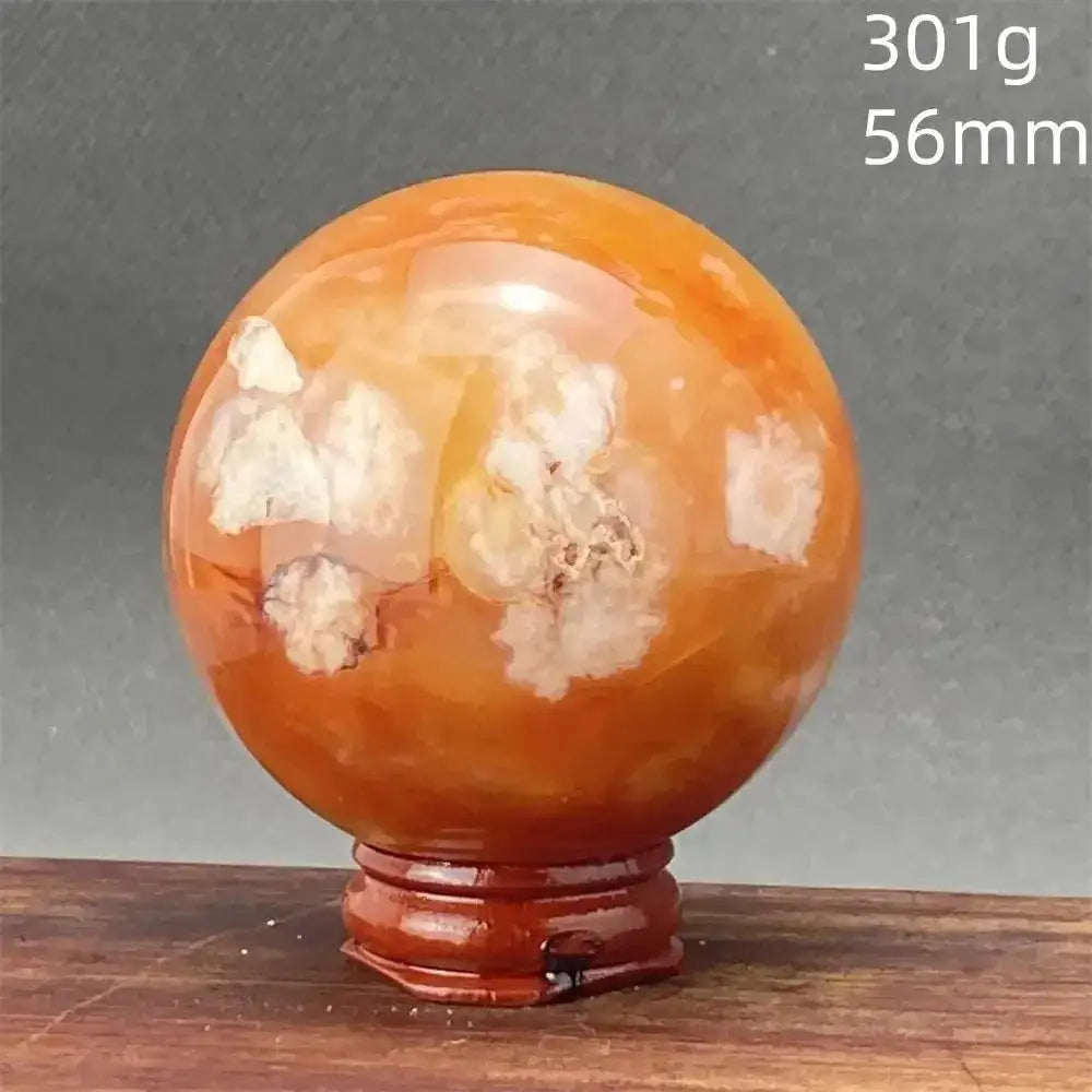 Cherry Blossom Agate Sphere with Stand-Spheres-Ali-18 301g-Cherry Blossom Agate-Crystal Destiny