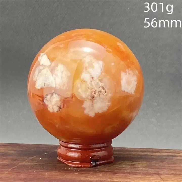 Cherry Blossom Agate Sphere with Stand-Spheres-Ali-18 301g-Cherry Blossom Agate-Crystal Destiny