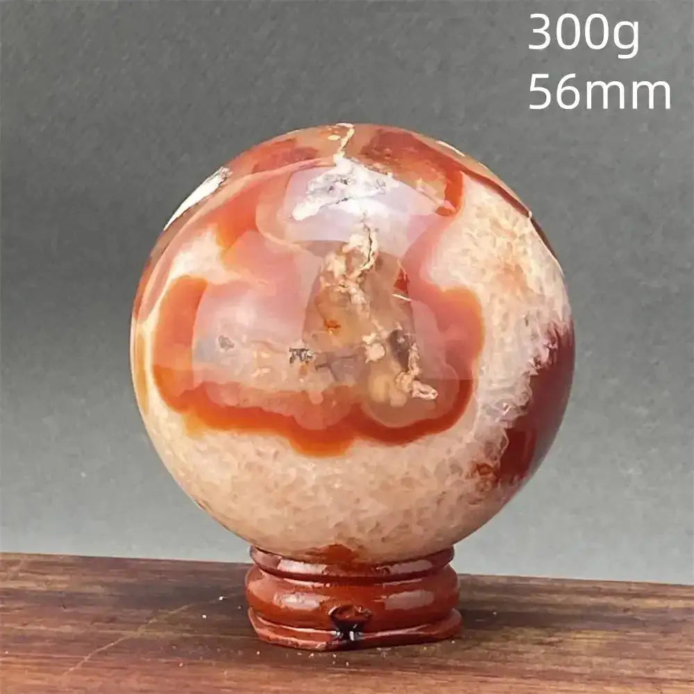 Cherry Blossom Agate Sphere with Stand-Spheres-Ali-19 300g-Cherry Blossom Agate-Crystal Destiny
