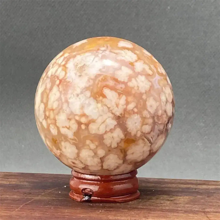 Cherry Blossom Agate Sphere with Stand-Spheres-Ali-1 375g-Cherry Blossom Agate-Crystal Destiny