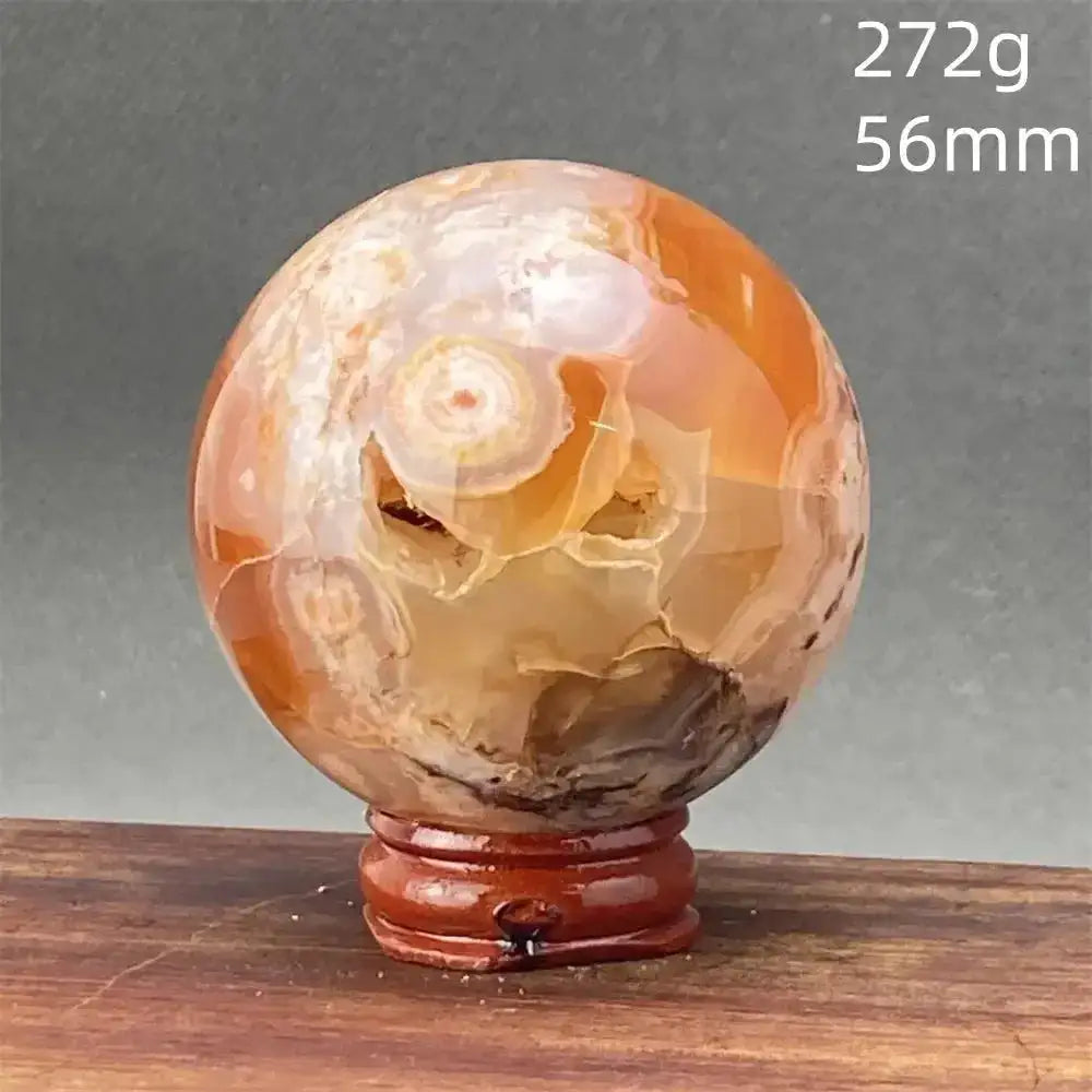 Cherry Blossom Agate Sphere with Stand-Spheres-Ali-20 272g-Cherry Blossom Agate-Crystal Destiny