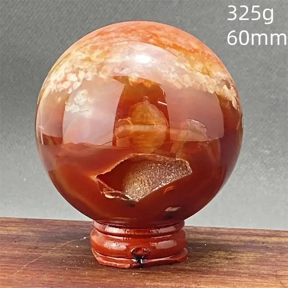 Cherry Blossom Agate Sphere with Stand-Spheres-Ali-22 325g-Cherry Blossom Agate-Crystal Destiny