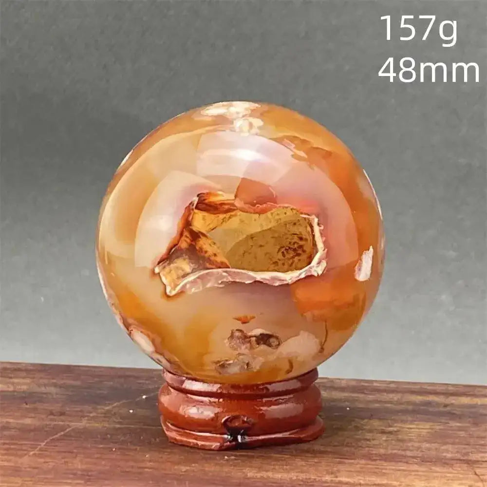 Cherry Blossom Agate Sphere with Stand-Spheres-Ali-23 157g-Cherry Blossom Agate-Crystal Destiny