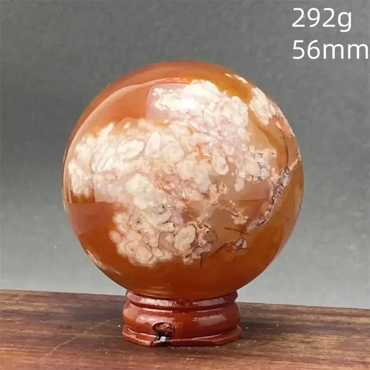 Cherry Blossom Agate Sphere with Stand-Spheres-Ali-27 292g-Cherry Blossom Agate-Crystal Destiny