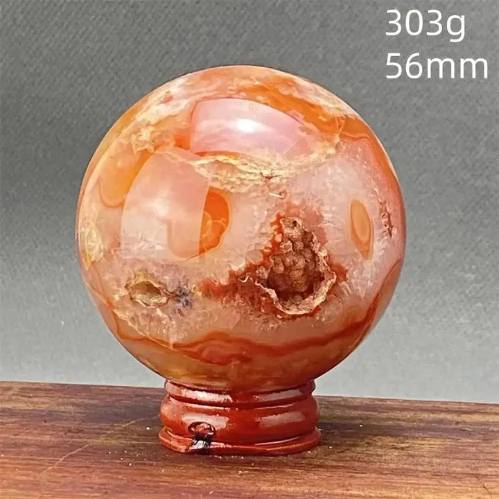 Cherry Blossom Agate Sphere with Stand-Spheres-Ali-28 303g-Cherry Blossom Agate-Crystal Destiny