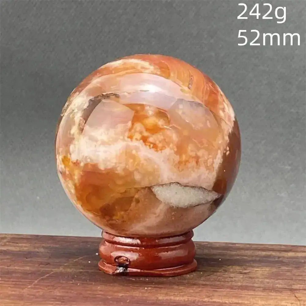 Cherry Blossom Agate Sphere with Stand-Spheres-Ali-34 242g-Cherry Blossom Agate-Crystal Destiny