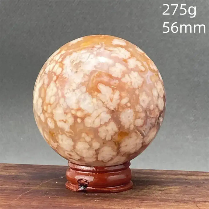 Cherry Blossom Agate Sphere with Stand-Spheres-Ali-35 275g-Cherry Blossom Agate-Crystal Destiny