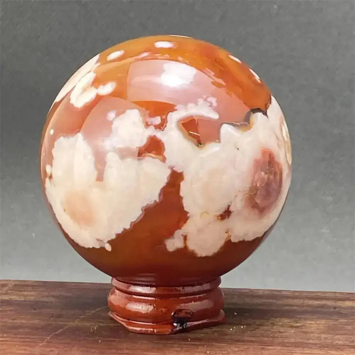 Cherry Blossom Agate Sphere with Stand-Spheres-Ali-1 375g-Cherry Blossom Agate-Crystal Destiny