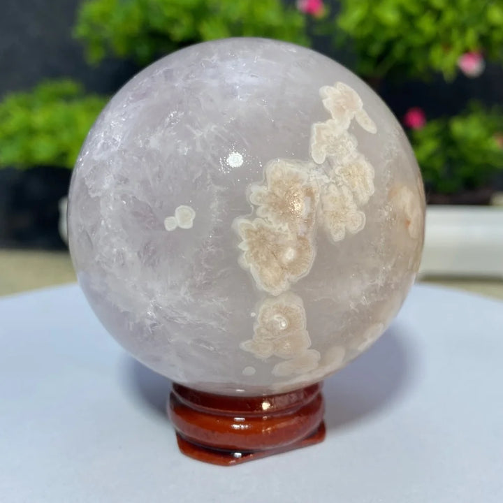 Cherry Blossom Flower Agate Sphere