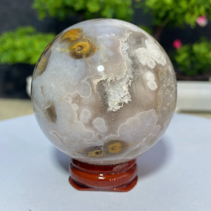 Cherry Blossom Flower Agate Sphere