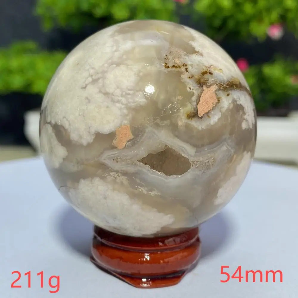 Cherry Blossom Flower Agate Sphere