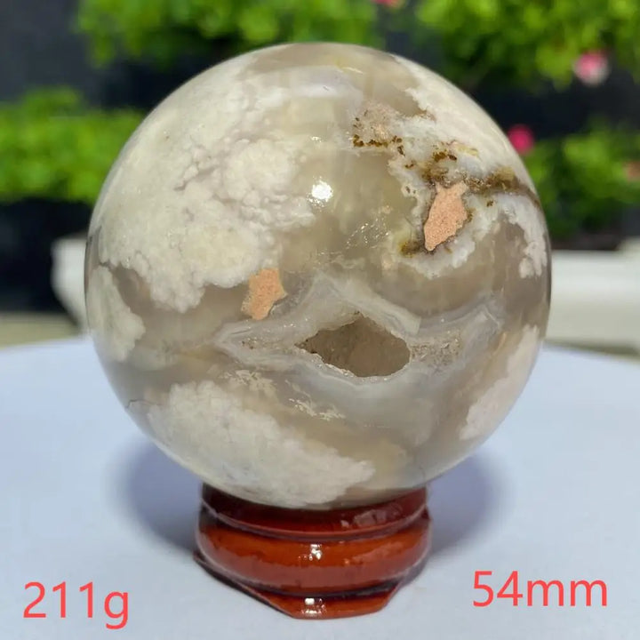 Cherry Blossom Flower Agate Sphere