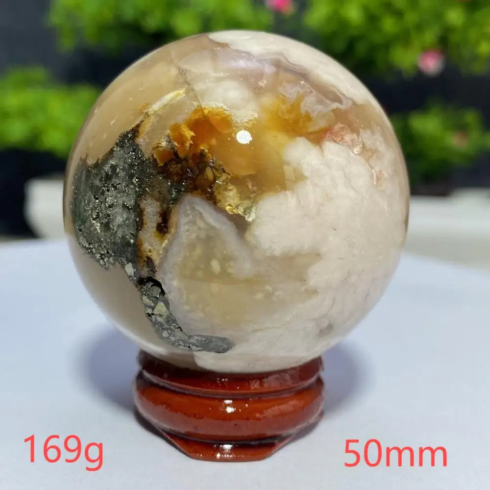 Cherry Blossom Flower Agate Sphere