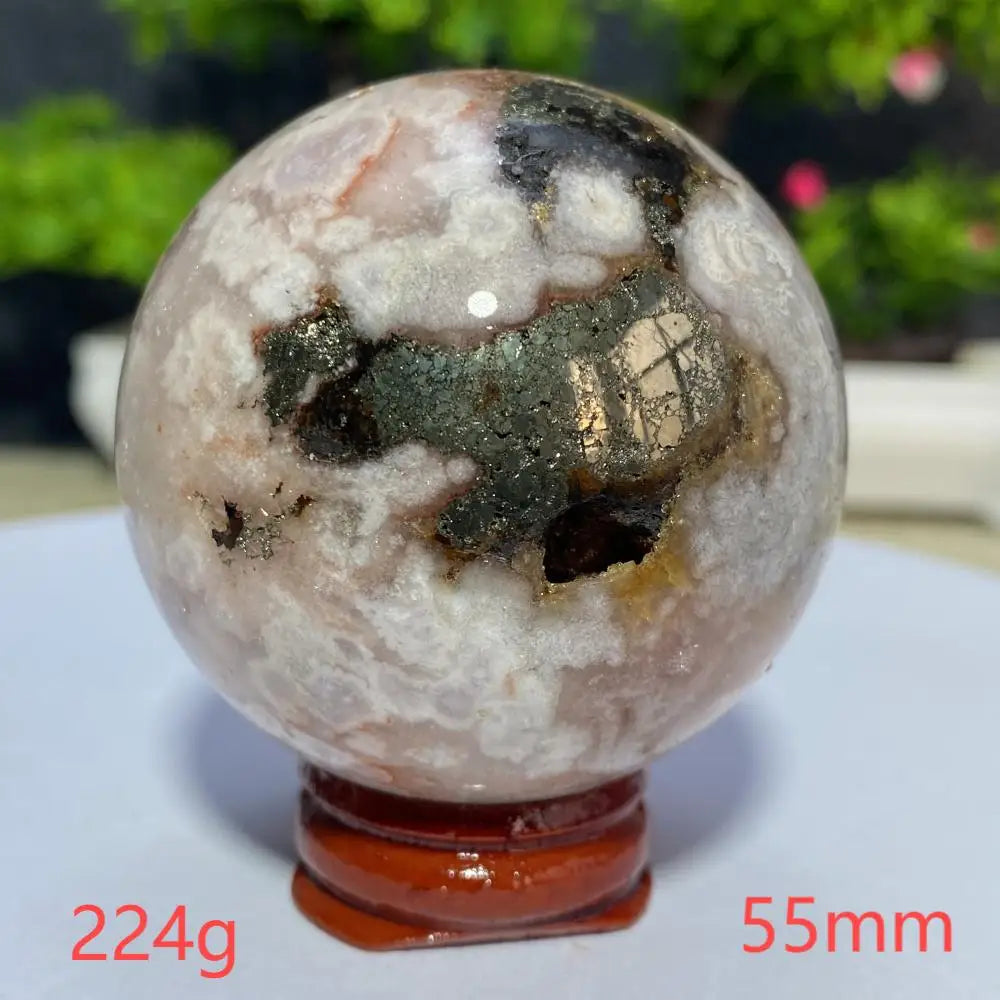 Cherry Blossom Flower Agate Sphere
