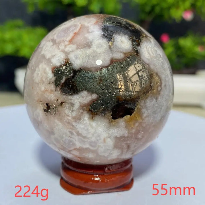 Cherry Blossom Flower Agate Sphere