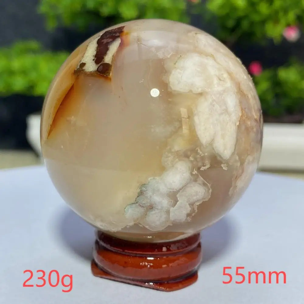Cherry Blossom Flower Agate Sphere
