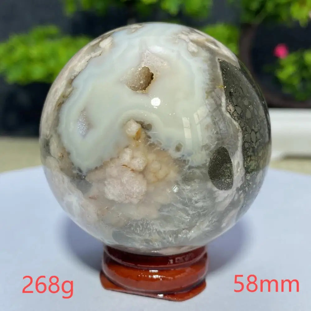 Cherry Blossom Flower Agate Sphere