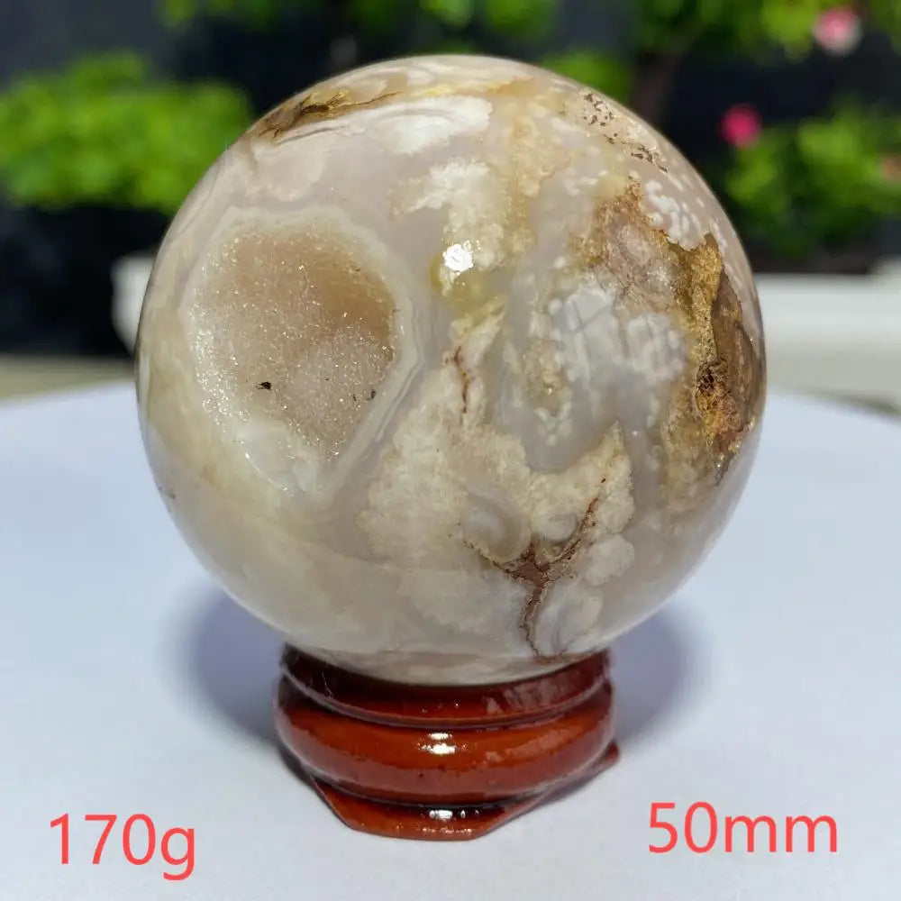 Cherry Blossom Flower Agate Sphere