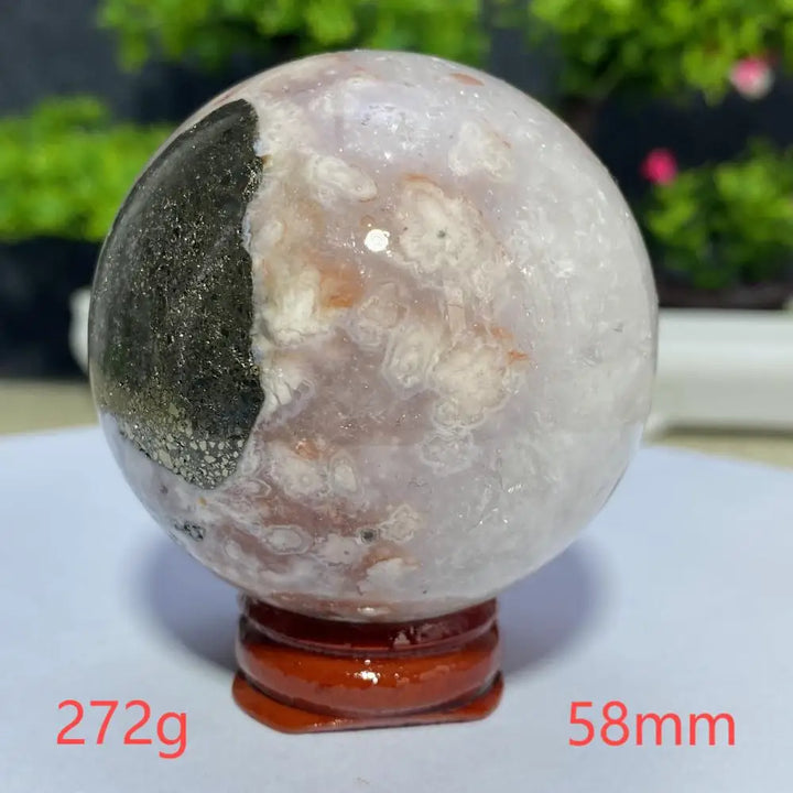 Cherry Blossom Flower Agate Sphere