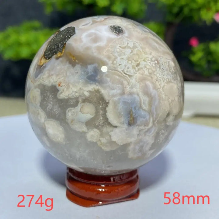 Cherry Blossom Flower Agate Sphere