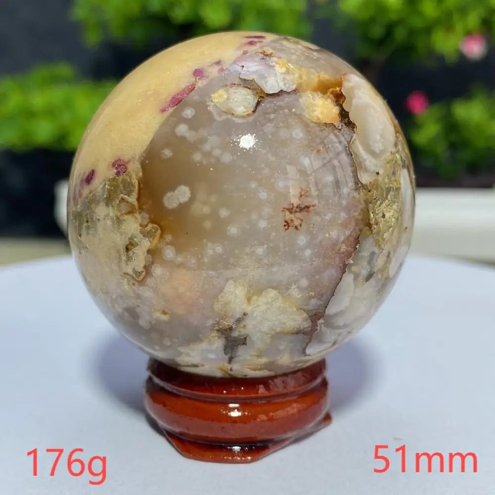 Cherry Blossom Flower Agate Sphere