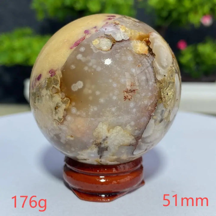 Cherry Blossom Flower Agate Sphere