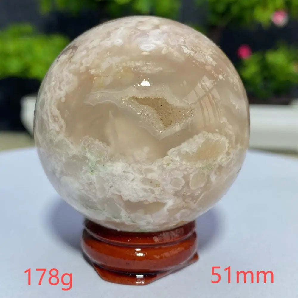 Cherry Blossom Flower Agate Sphere