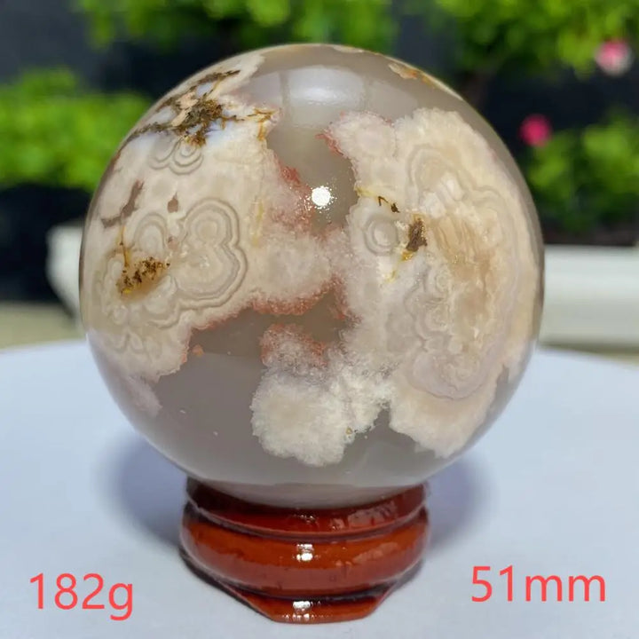 Cherry Blossom Flower Agate Sphere