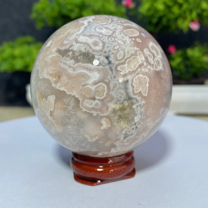 Cherry Blossom Flower Agate Sphere