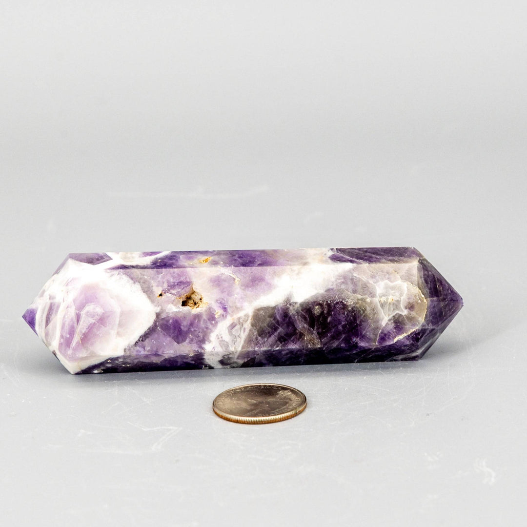 Chevron Amethyst Double Termination Point-Points-Crystal Destiny-Chevron Amethyst-174g - 4.75"L x 1.10"W x 1.10"D-Crystal Destiny