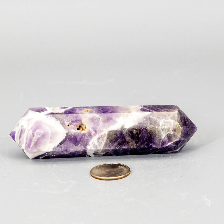 Chevron Amethyst Double Termination Point-Points-Crystal Destiny-Chevron Amethyst-174g - 4.75"L x 1.10"W x 1.10"D-Crystal Destiny