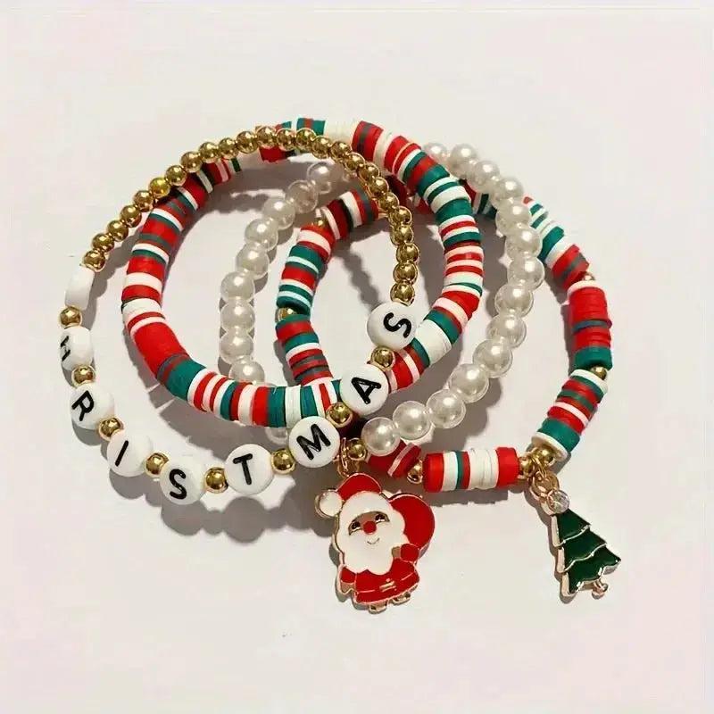 Christmas Beaded Apple Watch Band  Festive Bracelet Strap