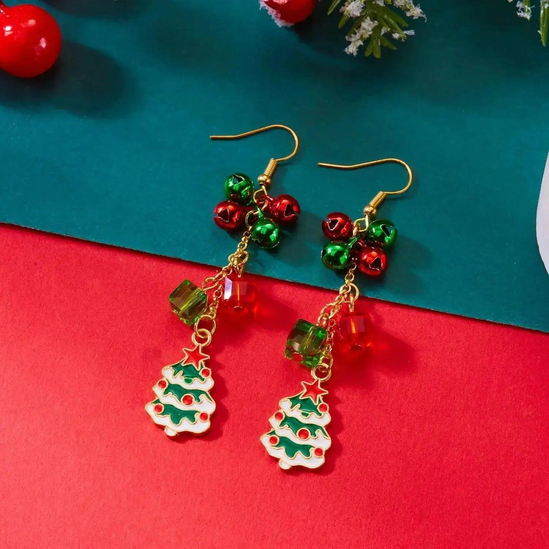 Christmas Santa & Snowman Dangle Earrings