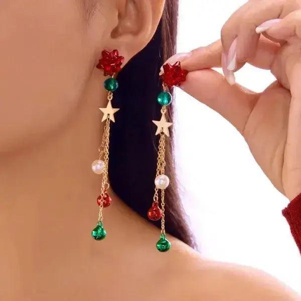 Christmas Santa & Snowman Dangle Earrings