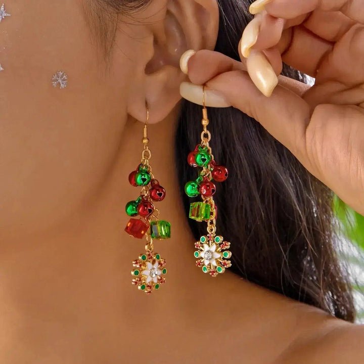 Christmas Santa & Snowman Dangle Earrings