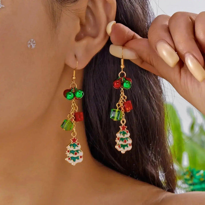 Christmas Santa & Snowman Dangle Earrings