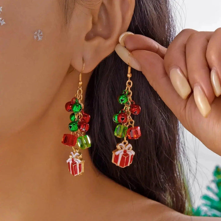 Christmas Santa & Snowman Dangle Earrings