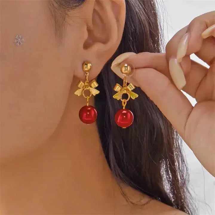 Christmas Santa & Snowman Dangle Earrings