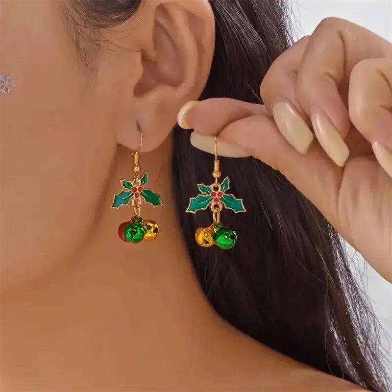Christmas Santa & Snowman Dangle Earrings