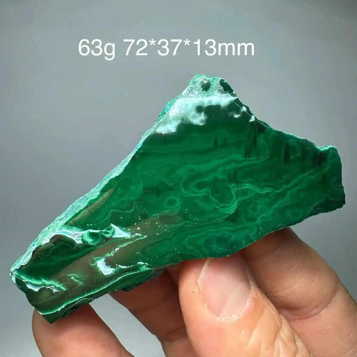 Polished Chrysocolla Malachite slab featuring vibrant green banded patterns for heart chakra healing and display.