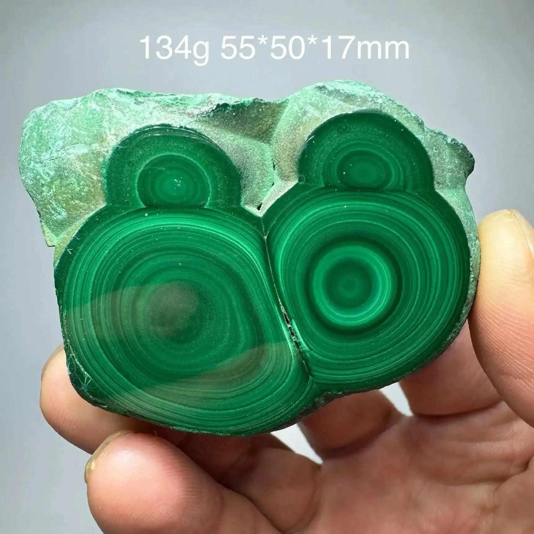 Polished Chrysocolla Malachite slab featuring vibrant green banded swirls for heart chakra healing and display.
