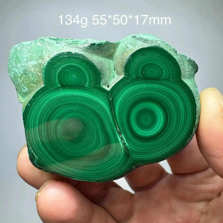 Polished Chrysocolla Malachite slab featuring vibrant green banded swirls for heart chakra healing and display.