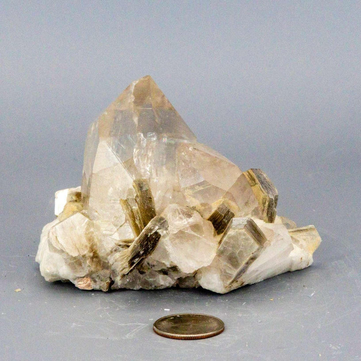 Clear Quartz Cluster Book Muscovite Calcite AAAA+