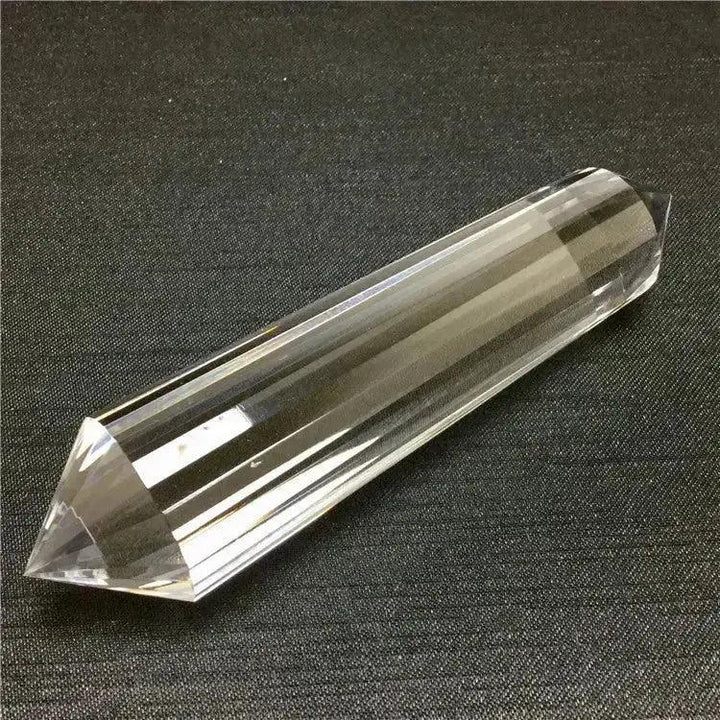 Clear Quartz Crystal Double Terminated Vogel Healing Wand, a precision-cut clear crystal for amplified energy.