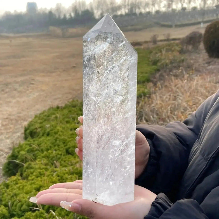 Clear Quartz Crystal Obelisk Meditation Energy
