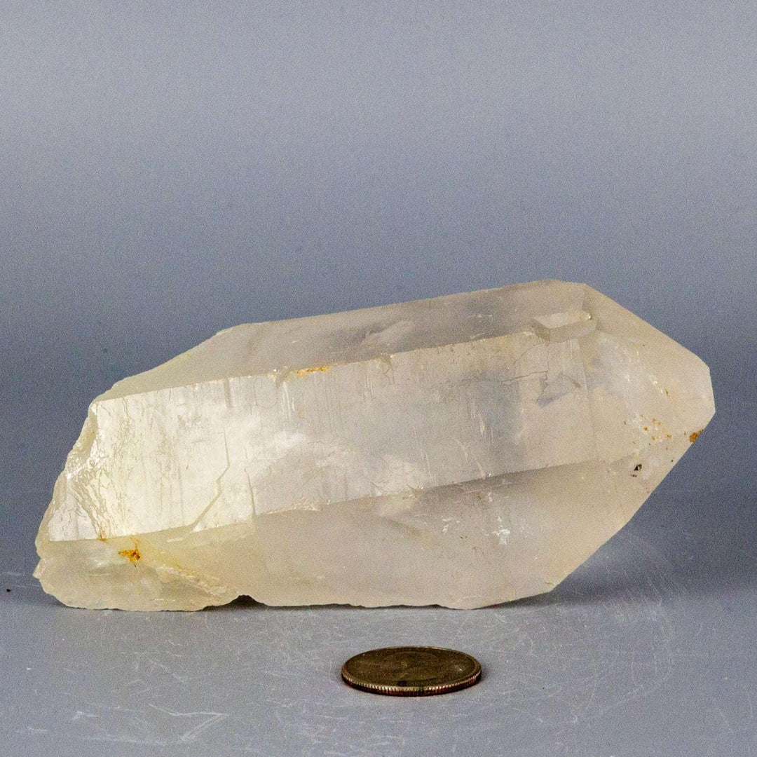 Commanding XL Clear Quartz Point, natural, unpolished, single terminated tip for focused energy and amplification.