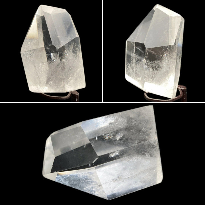 Natural clear quartz freeform crystal with sparkling raw stone facets, perfect for healing and unique home decor.