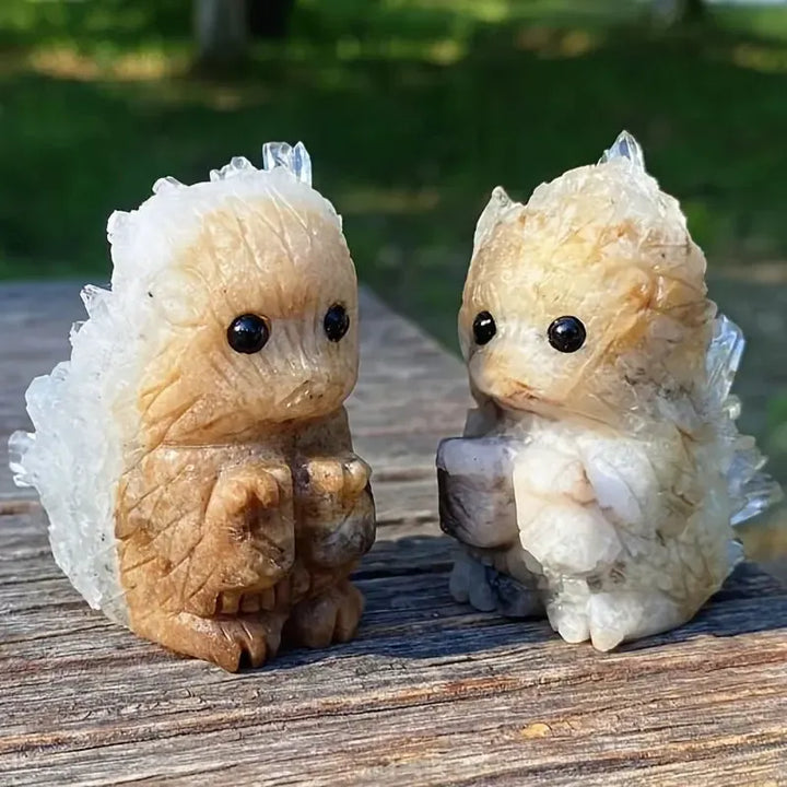 Clear Quartz Hedgehog Carving-Carvings-Ali-Quartz-~2.0"-Crystal Destiny