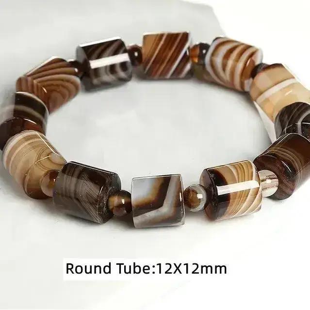 Coffee Lace Agate Tibetan Buddha Bracelet