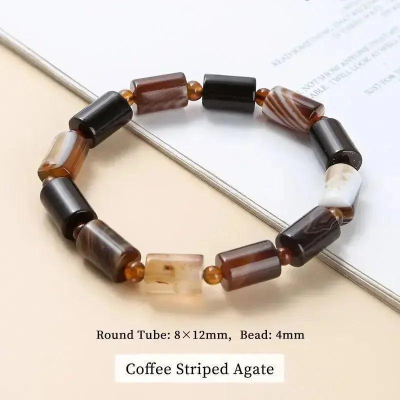 Coffee Lace Agate Tibetan Buddha Bracelet